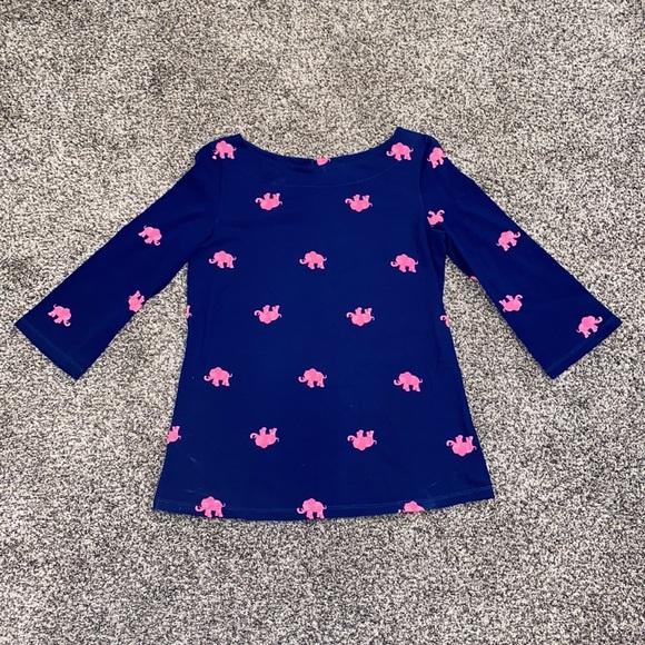 Lilly Pulitzer Waverly Resort Navy Elephant Drop Top - Picture 2 of 6